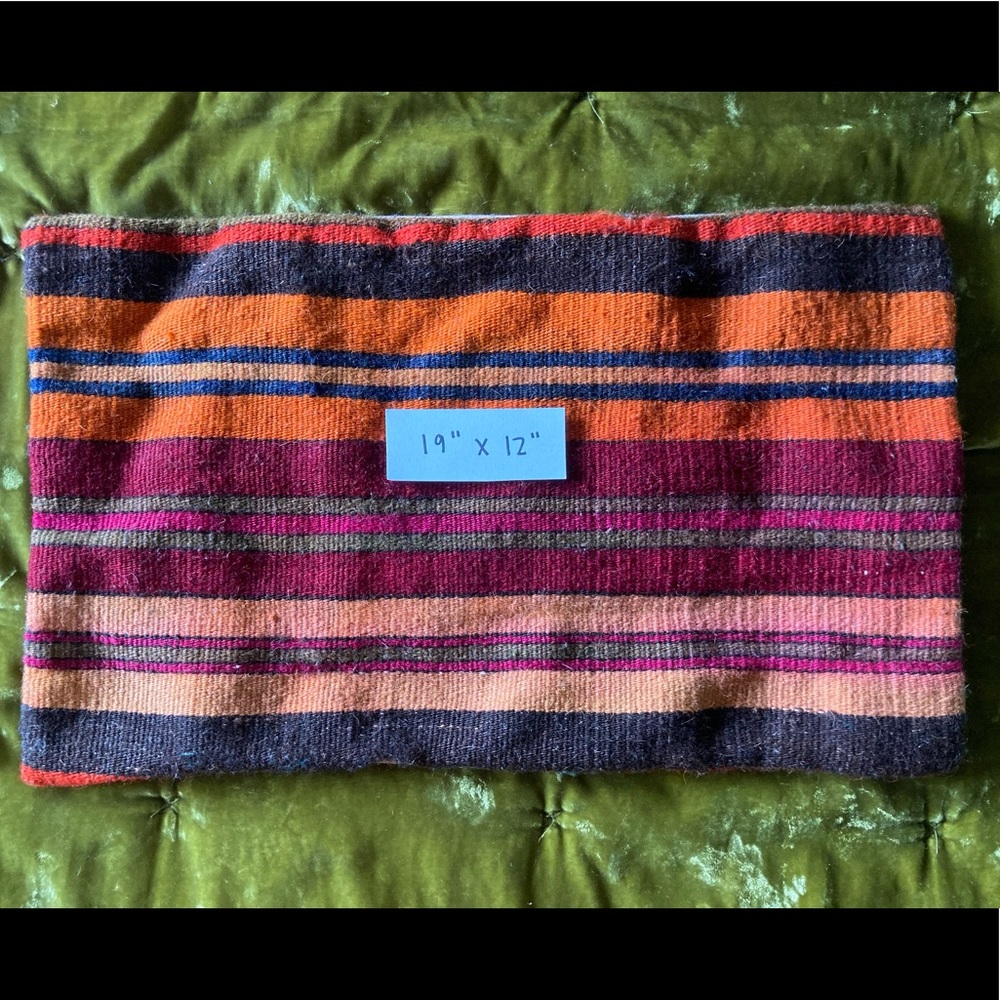 Handmade woven Turkish pillow cover striped kilim